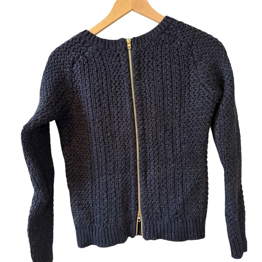 AllSaints Chunky Knit Back Zipper Detail Sweater Black 4 - Picture 4 of 5
